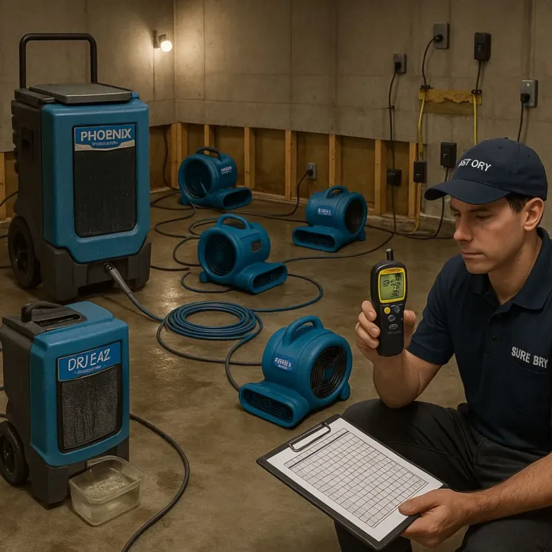 Structural Drying and Dehumidification process in Mesilla, NM